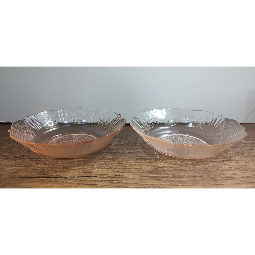 American Sweetheart Pink Depression Glass 6"  Dish Bowl Lot Of 2 Macbeth-Evans